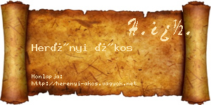 Herényi Ákos névjegykártya